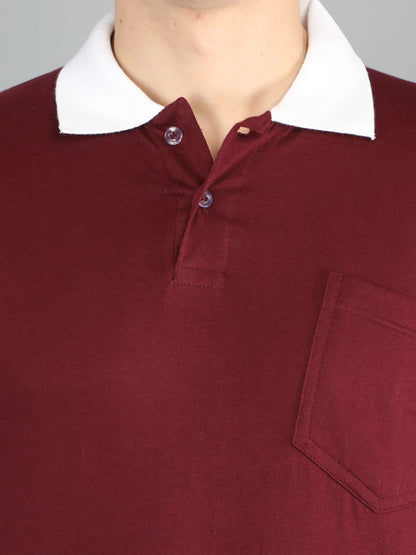 Fleximaa Men's Cotton Plain Polo Neck Half Sleeve T-Shirt - fleximaa-so