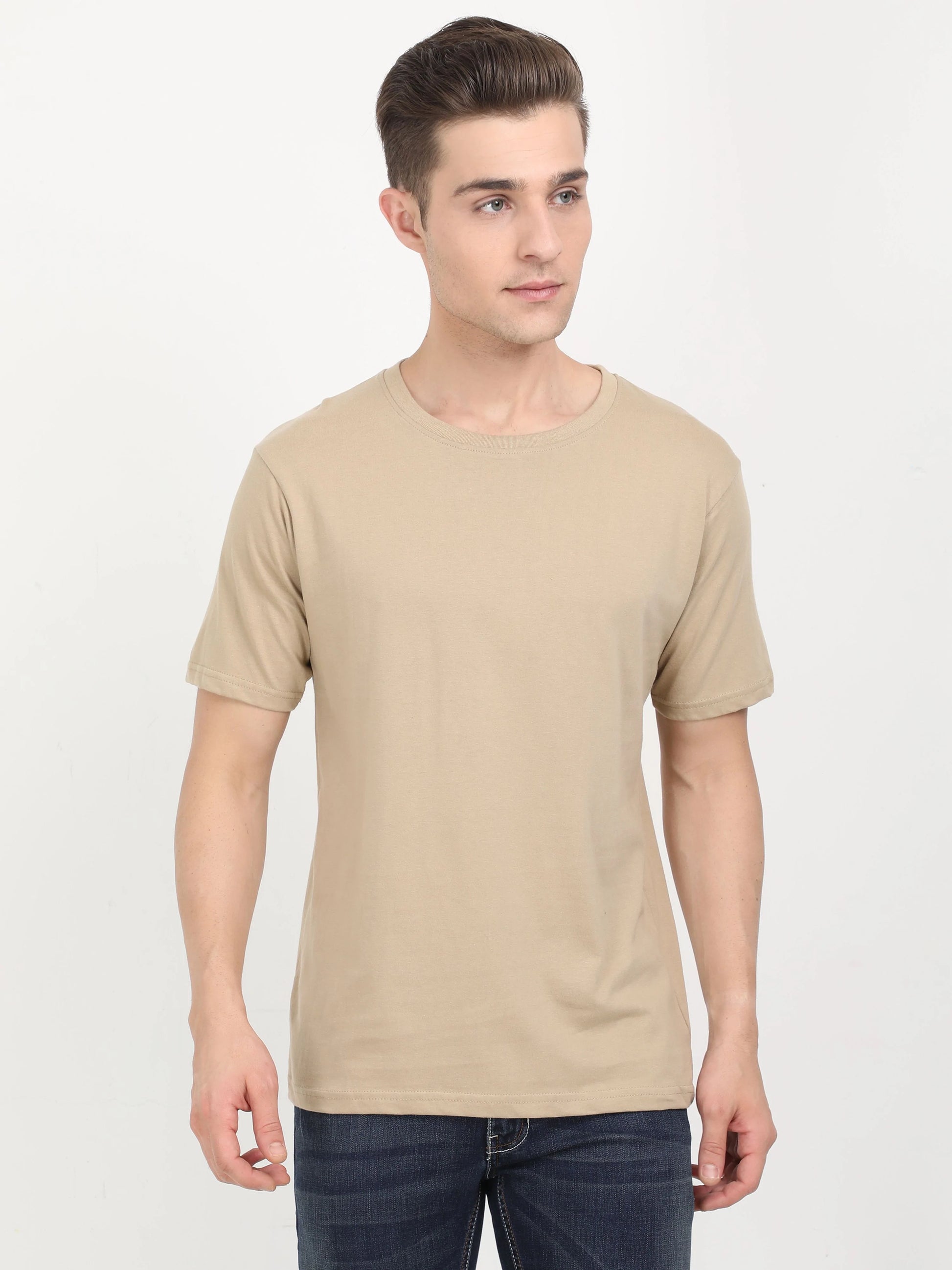 Fleximaa Men's Cotton Plain Round Neck Half Sleeve T-Shirt (Pack of 4) - fleximaa-so