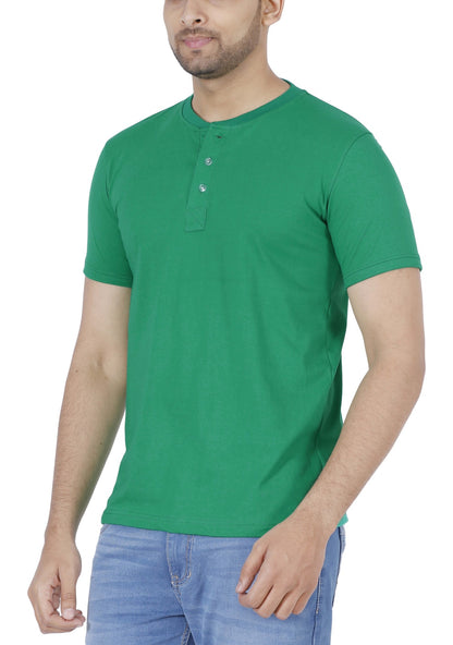 Men's Cotton Plain Henley Neck T-Shirt