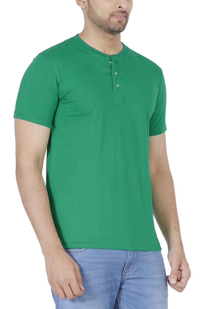 Men's Cotton Plain Henley Neck T-Shirt
