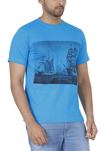 Fleximaa Men's Cotton Printed Round Neck Half Sleeve T-Shirt - fleximaa-so