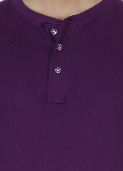 Men's Cotton Plain Henley Neck T-Shirt