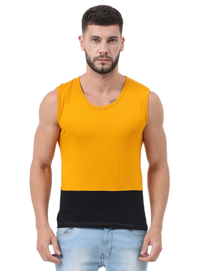 Fleximaa Men's Cotton Color Block Sleeveless T-Shirt - fleximaa-so