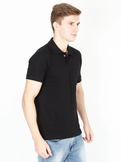 Fleximaa Men's Cotton Plain Polo Neck Half Sleeve T-Shirt - fleximaa-so
