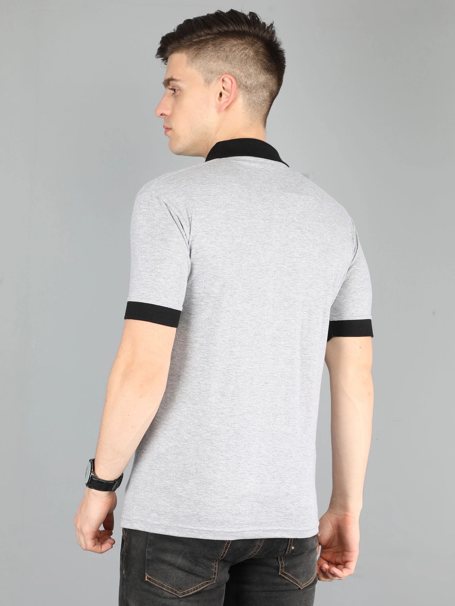 Fleximaa Men's Cotton Plain Polo Neck Half Sleeve T-Shirt (Pack of 4) - fleximaa-so