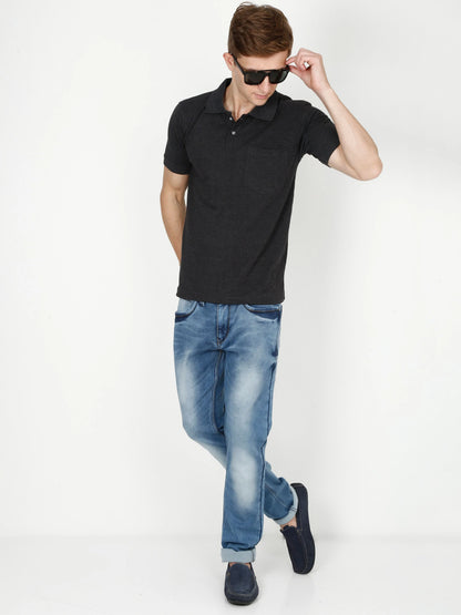 Fleximaa Men's Cotton Plain Polo Neck Half Sleeve T-Shirt - fleximaa-so