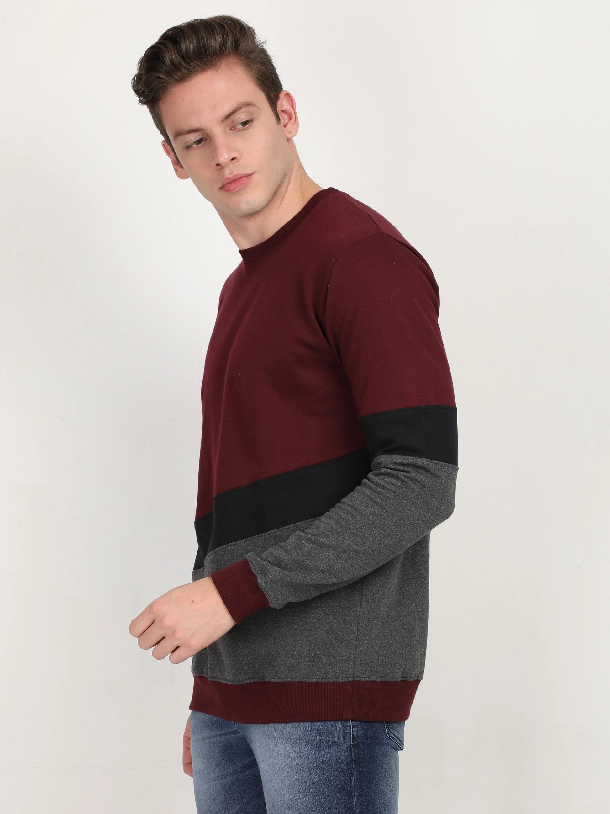 Fleximaa Men's Cotton Full Sleeve Color Block Hoodies/Sweatshirts - fleximaa-so