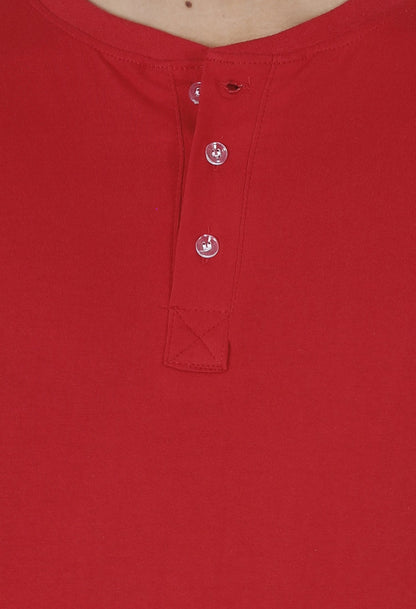 Men's Cotton Plain Henley Neck T-Shirt