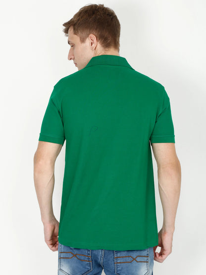 Fleximaa Men's Cotton Plain Polo Neck Half Sleeve T-Shirt - fleximaa-so