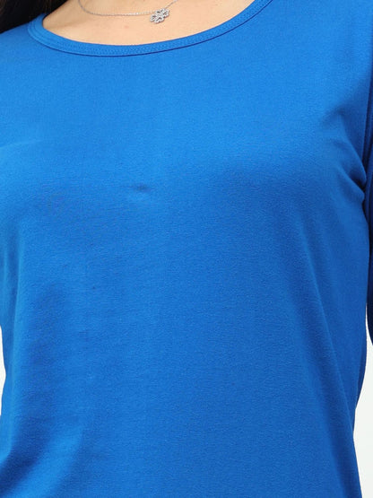 Fleximaa Women's Cotton Plain Round Neck Full Sleeve T-Shirt-2 - fleximaa-so
