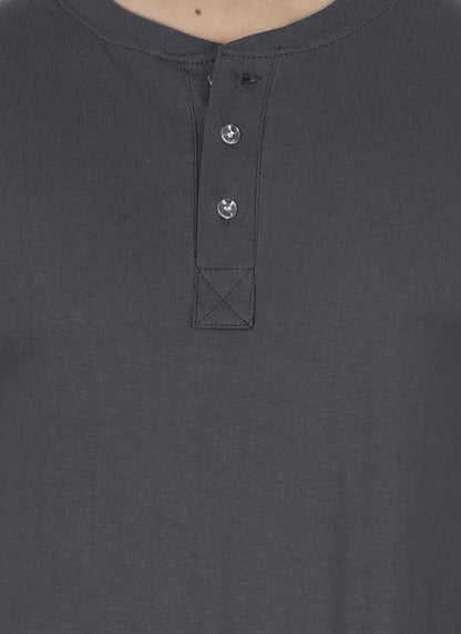 Men's Cotton Plain Henley Neck T-Shirt
