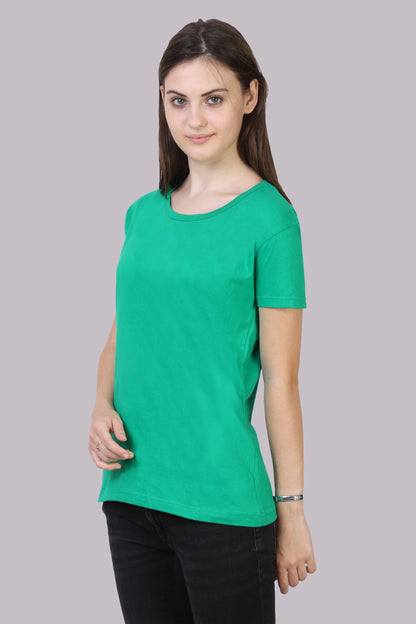 Fleximaa Women's Cotton Plain Round Neck Half Sleeve T-Shirt - fleximaa-so