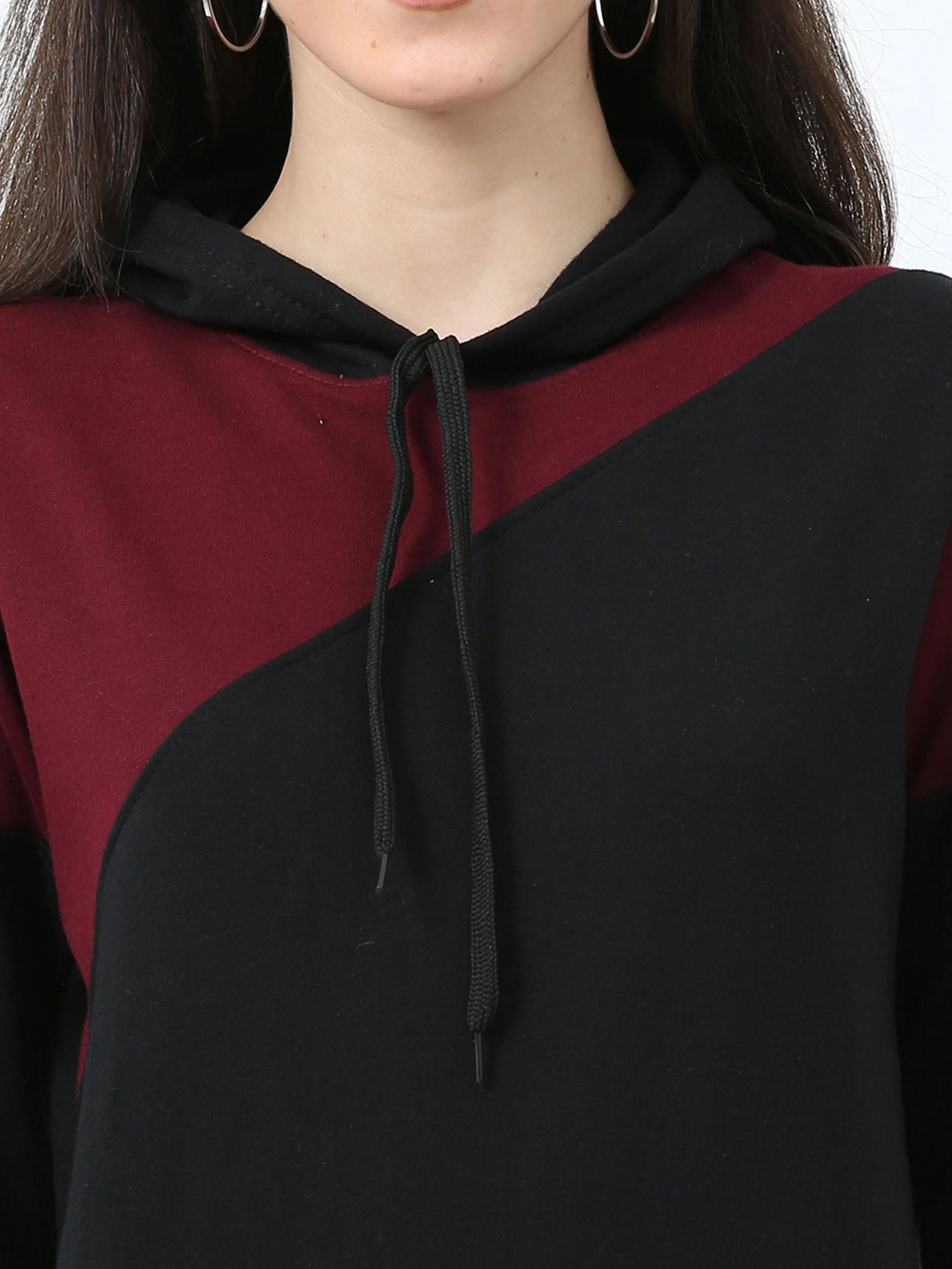 Women's Cotton Color Block Sweatshirt Hoodies – Fleximaa