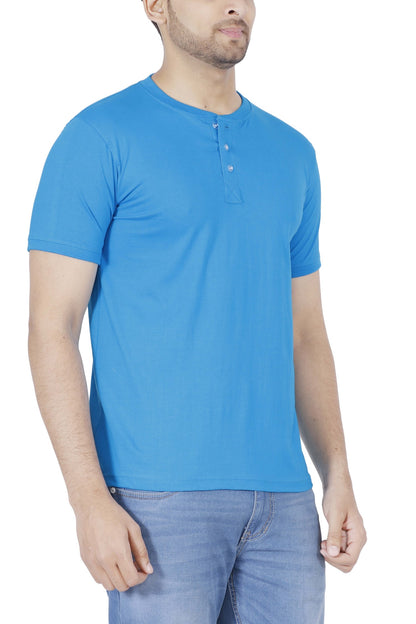 Men's Cotton Plain Henley Neck T-Shirt