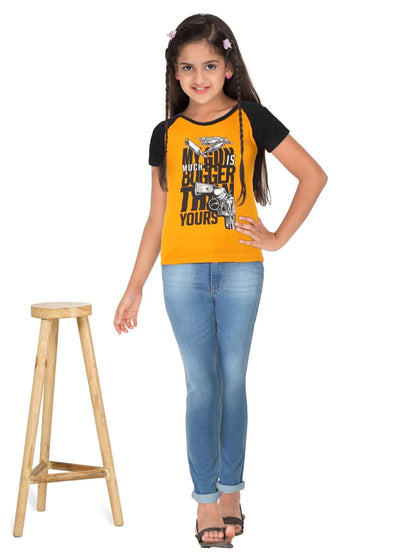 Fleximaa Boys & Girls Printed Raglan Half Sleeve T-Shirt - Fleximaa