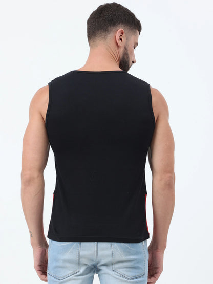 Fleximaa Men's Cotton Color Block Sleeveless T-Shirt - fleximaa-so