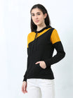 Fleximaa Womens Cotton Color Block Greyblack Sweatshirt Hoodies 3XL Size - fleximaa-so