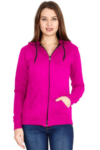Fleximaa Women's Cotton Plain Full Sleeve Hoodies/Sweatshirt - fleximaa-so