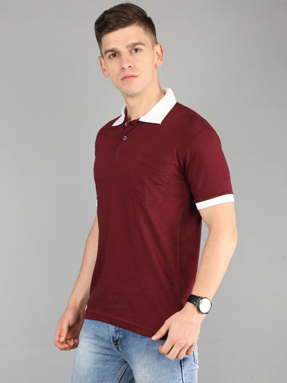 Fleximaa Men's Cotton Plain Polo Neck Half Sleeve T-Shirt - fleximaa-so