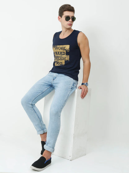 Fleximaa Men's Cotton Printed Sleeveless T-Shirt - fleximaa-so