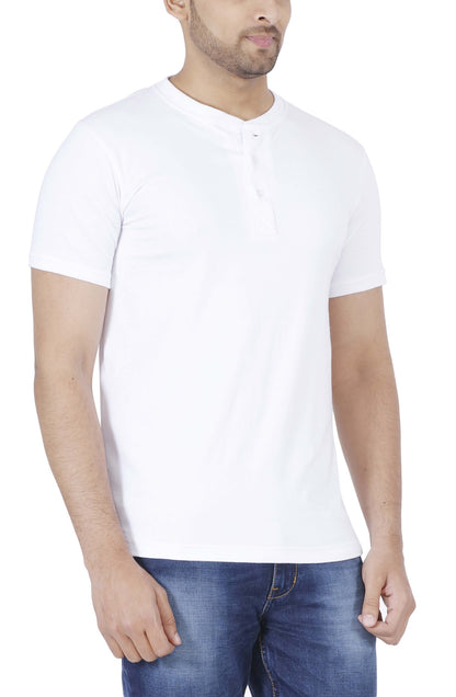 Men's Cotton Plain Henley Neck T-Shirt