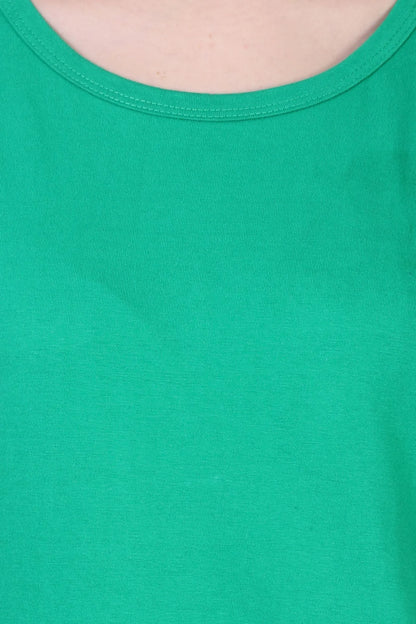 Fleximaa Women's Cotton Plain Round Neck Half Sleeve T-Shirt - fleximaa-so