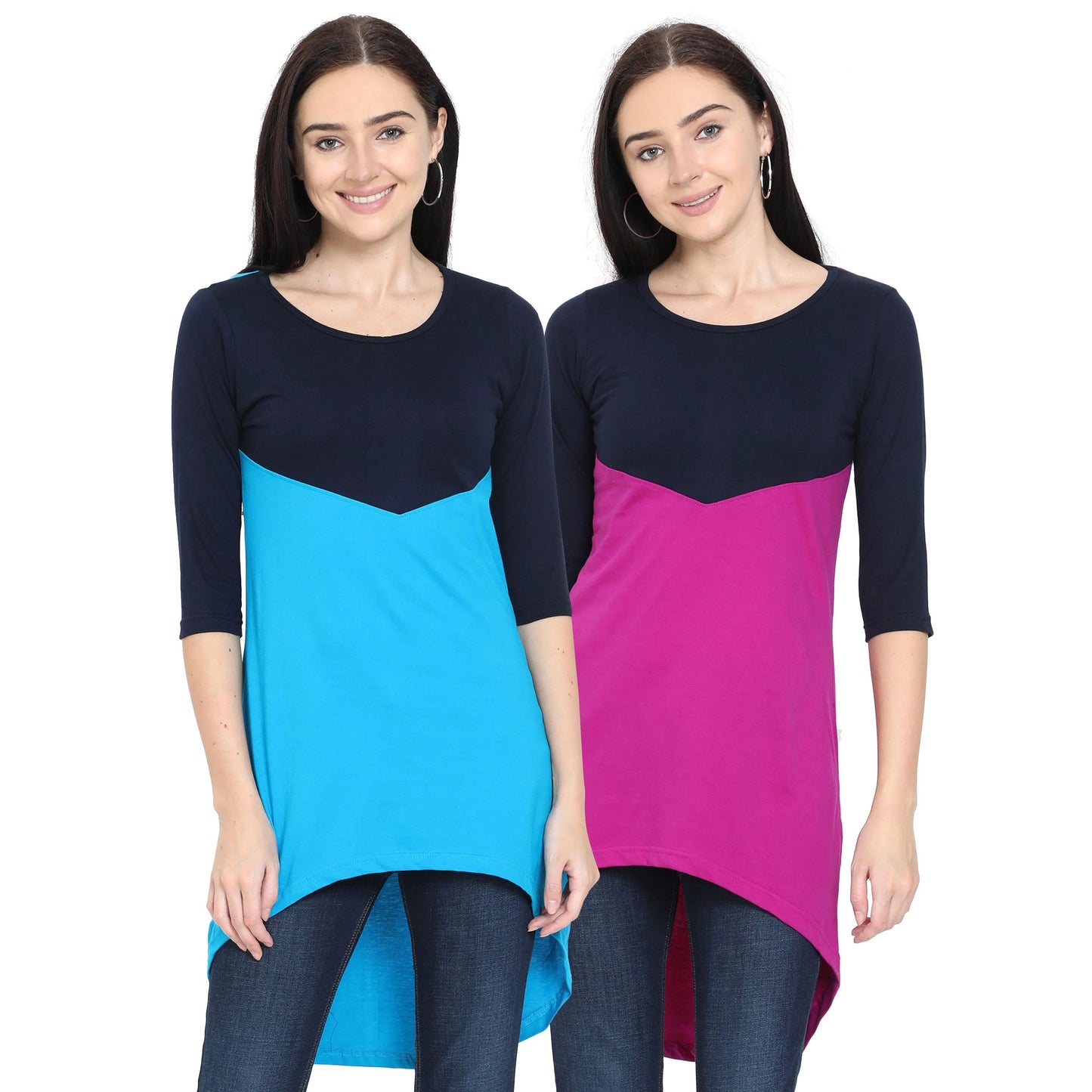 Fleximaa Womens Oval Shape Long Top (Pack of 2) - fleximaa-so