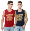 Fleximaa Men's Cotton Printed Round Neck Sleeveless T-Shirt (Pack of 2) - fleximaa-so