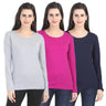 Grey Melange, Magenta & Navy Blue