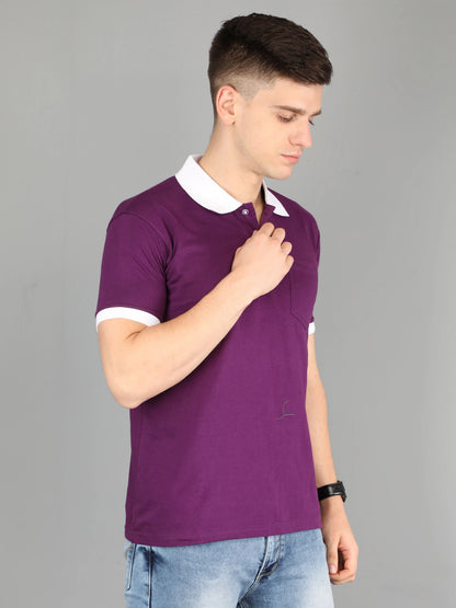 Fleximaa Men's Cotton Plain Polo Neck Half Sleeve T-Shirt - fleximaa-so