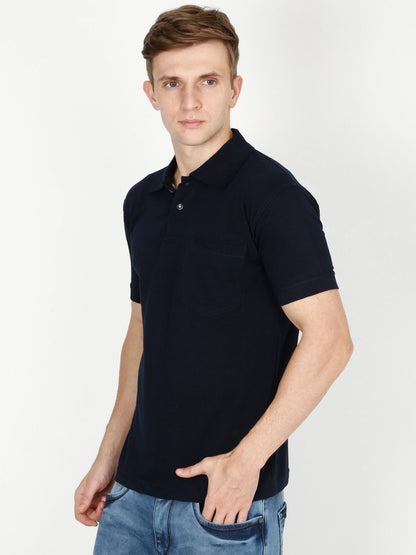 Fleximaa Men's Cotton Plain Polo Neck Half Sleeve T-Shirt - fleximaa-so