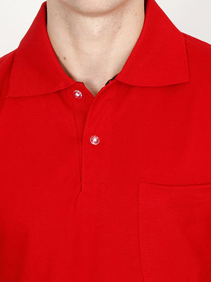Fleximaa Men's Cotton Plain Polo Neck Half Sleeve T-Shirt - fleximaa-so