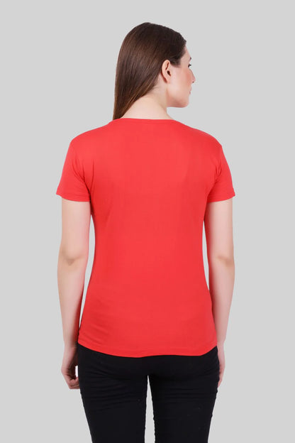 Fleximaa Women's Cotton Plain V Neck Half Sleeve T-Shirt - fleximaa-so