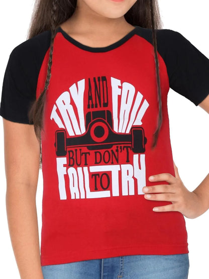 Fleximaa Boys & Girls Printed Raglan Half Sleeve T-Shirt - Fleximaa