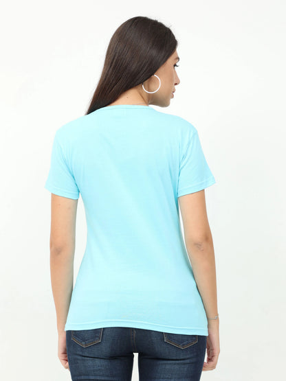 Fleximaa Women's Cotton Plain Round Neck Half Sleeve T-Shirt-2 - fleximaa-so