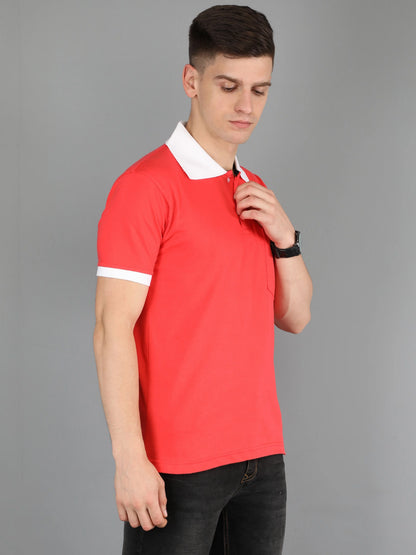 Fleximaa Men's Cotton Plain Polo Neck Half Sleeve T-Shirt - fleximaa-so