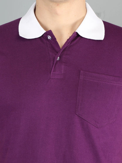 Fleximaa Men's Cotton Plain Polo Neck Half Sleeve T-Shirt - fleximaa-so