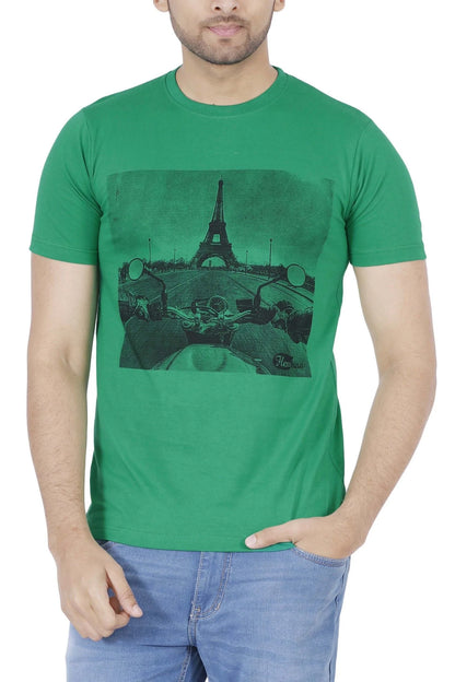 Fleximaa Men's Cotton Printed Round Neck Half Sleeve T-Shirt - fleximaa-so