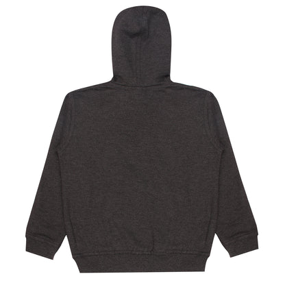Boys and Girls Printed Charcoal Melange Color Sweatshirt Hoodies
