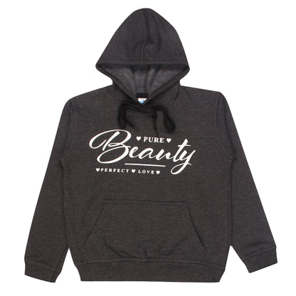 Boys and Girls Printed Charcoal Melange Color Sweatshirt Hoodies