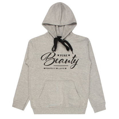 Boys and Girls Printed Grey Melange Color Sweatshirt Hoodies