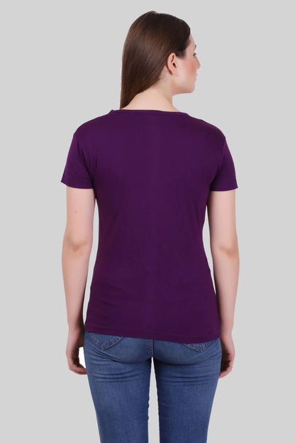 Fleximaa Women's Cotton Plain V Neck Half Sleeve T-Shirt-2 - fleximaa-so