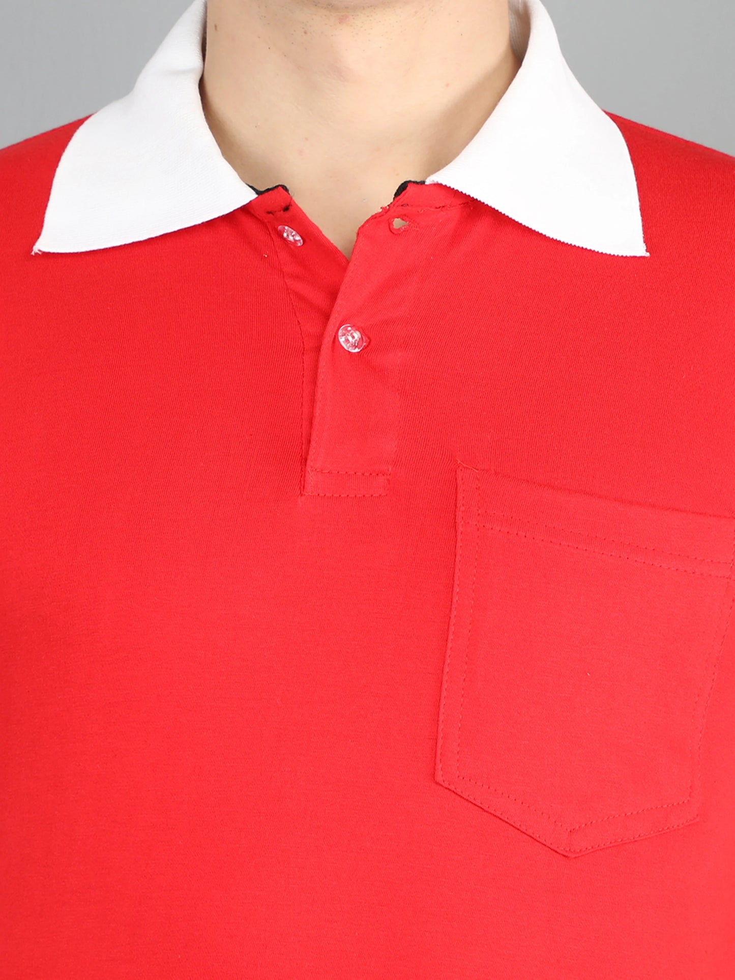 Men's Cotton Plain Polo Neck Half Sleeve Red Color T-Shirt