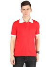 Men's Cotton Plain Polo Neck Half Sleeve Red Color T-Shirt