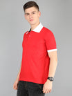 Men's Cotton Plain Polo Neck Half Sleeve Red Color T-Shirt