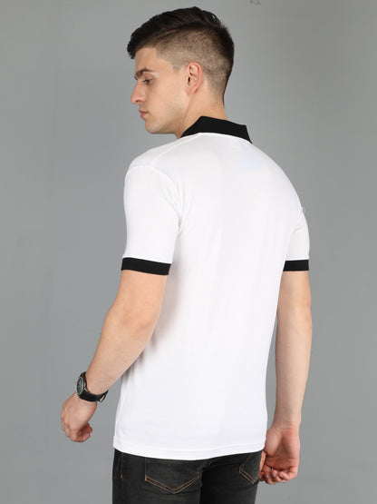 Men's Cotton Plain Polo Neck Half Sleeve T-Shirt Opposite Color Collar & Cuff 13 Colors
