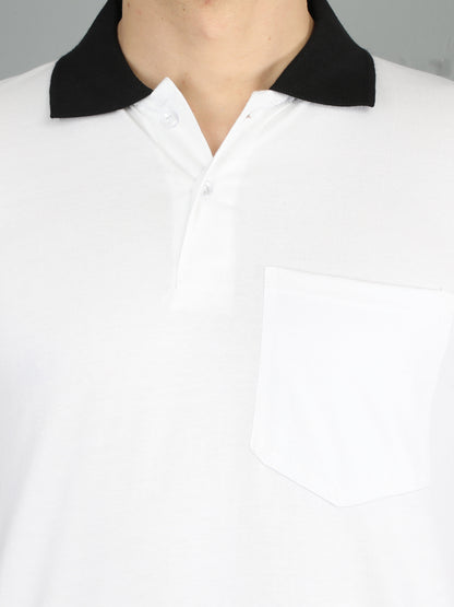 Men's Cotton Plain Polo Neck Half Sleeve T-Shirt Opposite Color Collar & Cuff 13 Colors