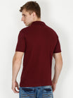 Men's Cotton Plain Polo Neck Half Sleeve Maroon Color T-Shirt