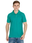 Men's Cotton Plain Polo Neck Half Sleeve Reliance Green Color T-Shirt