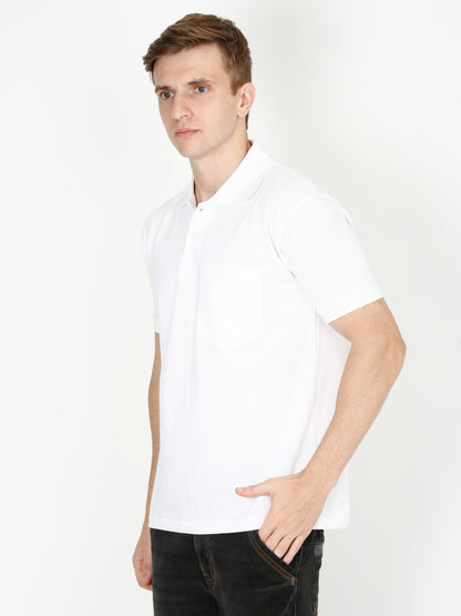 Men's Cotton Plain Polo Neck Half Sleeve T-Shirt